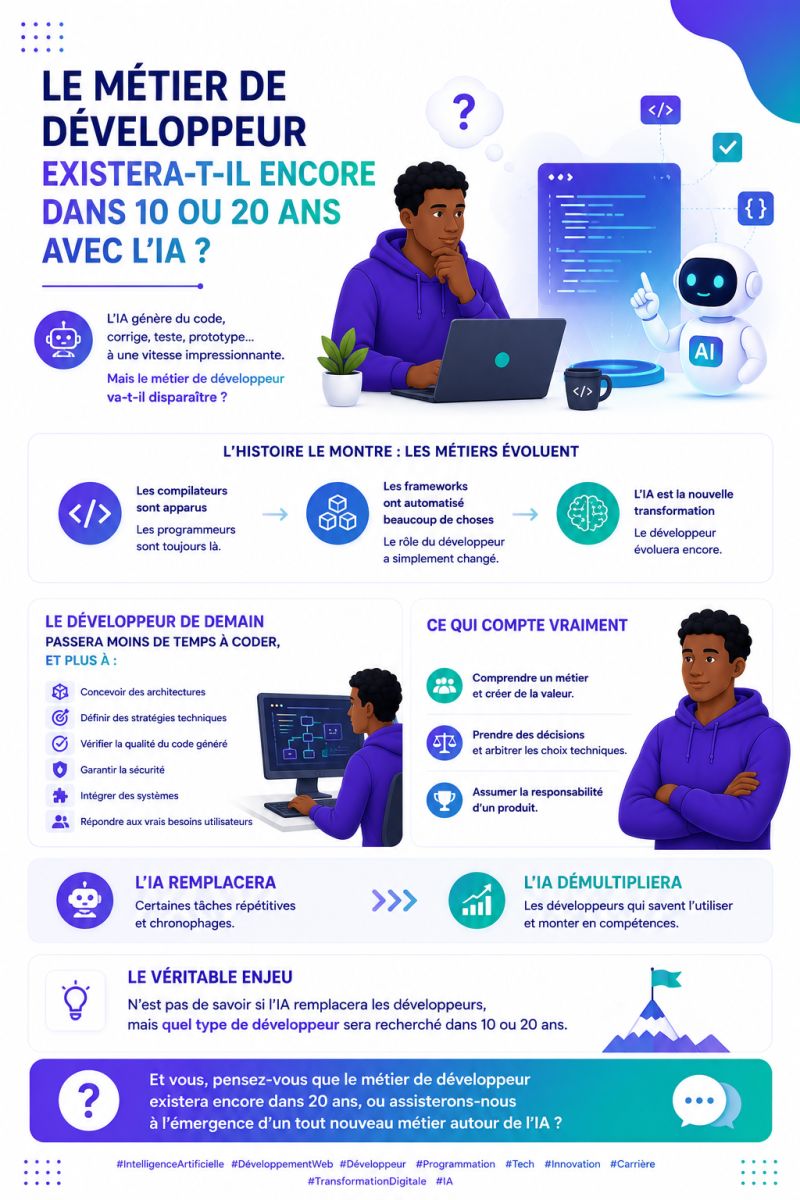 Le métier de développeur existera-t-il encore dans 10 ou 20 ans avec l'intelligence artificielle ?