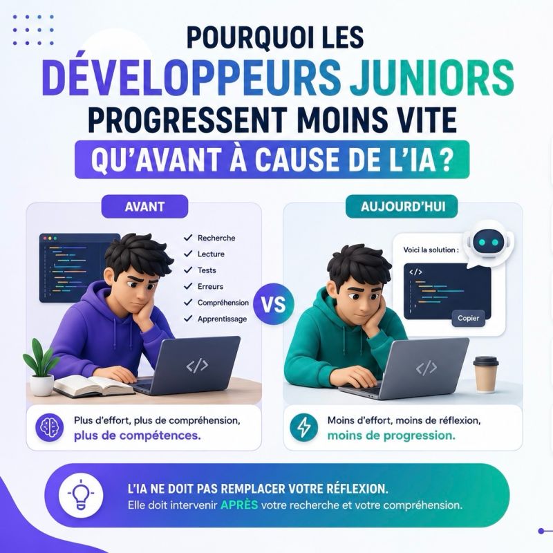 Pourquoi les développeurs juniors progressent-ils moins vite qu'avant à cause de l'intelligence artificielle ?